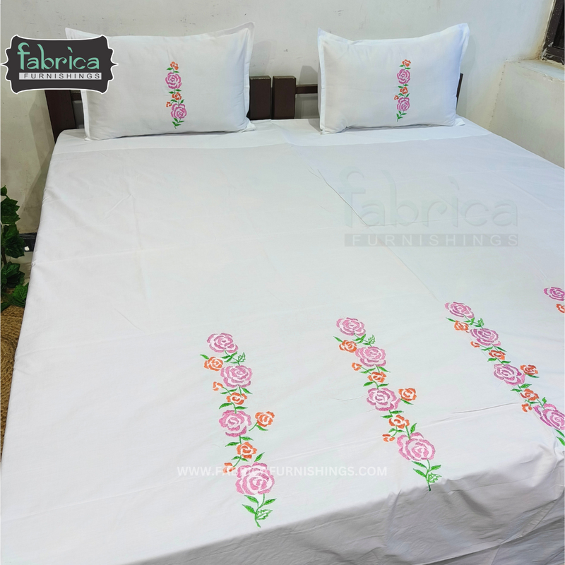 Decor Classic Embroider Cotton Designer King Size Bed Sheets