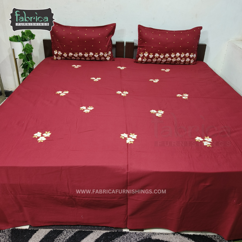 Decor Classic Embroider Cotton Designer King Bed Sheets