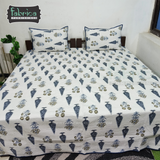 Fabby Decor Designer Handblock Quilted Cotton Bedcover.