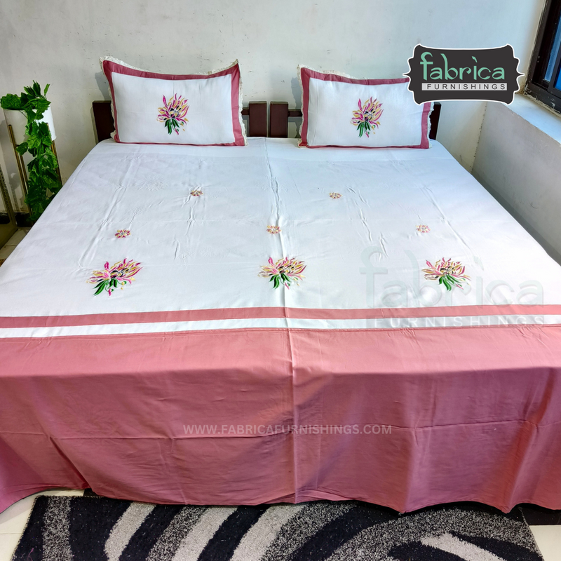 Decor Classic Embroidery Cotton Designer King Size Bed Sheets