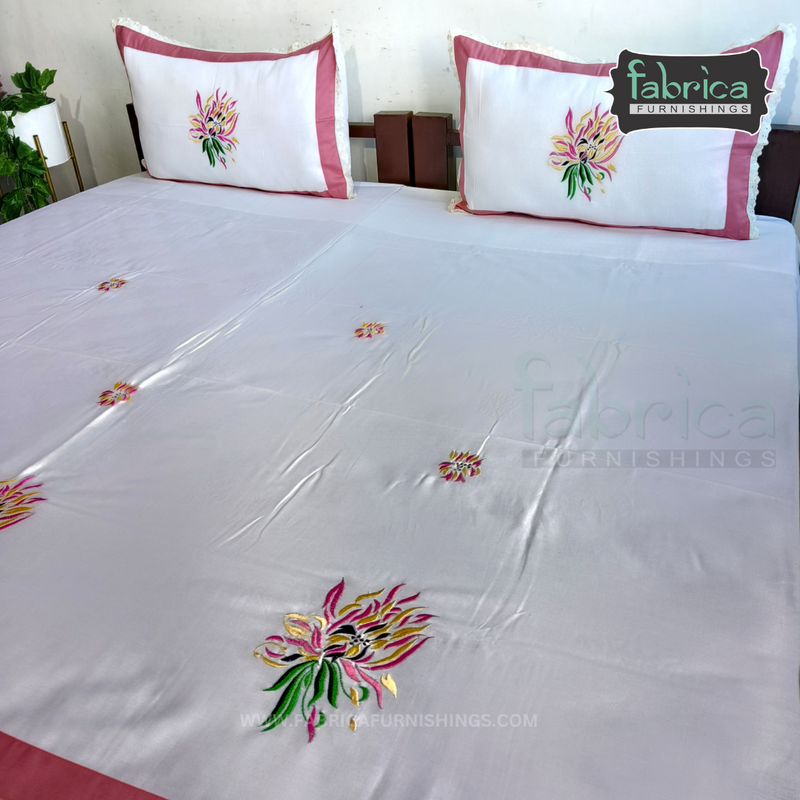 Decor Classic Embroidery Cotton Designer King Size Bed Sheets