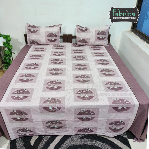 Fabby Decor Designer Super Kingsize Printed Pure Cotton Bedsheet