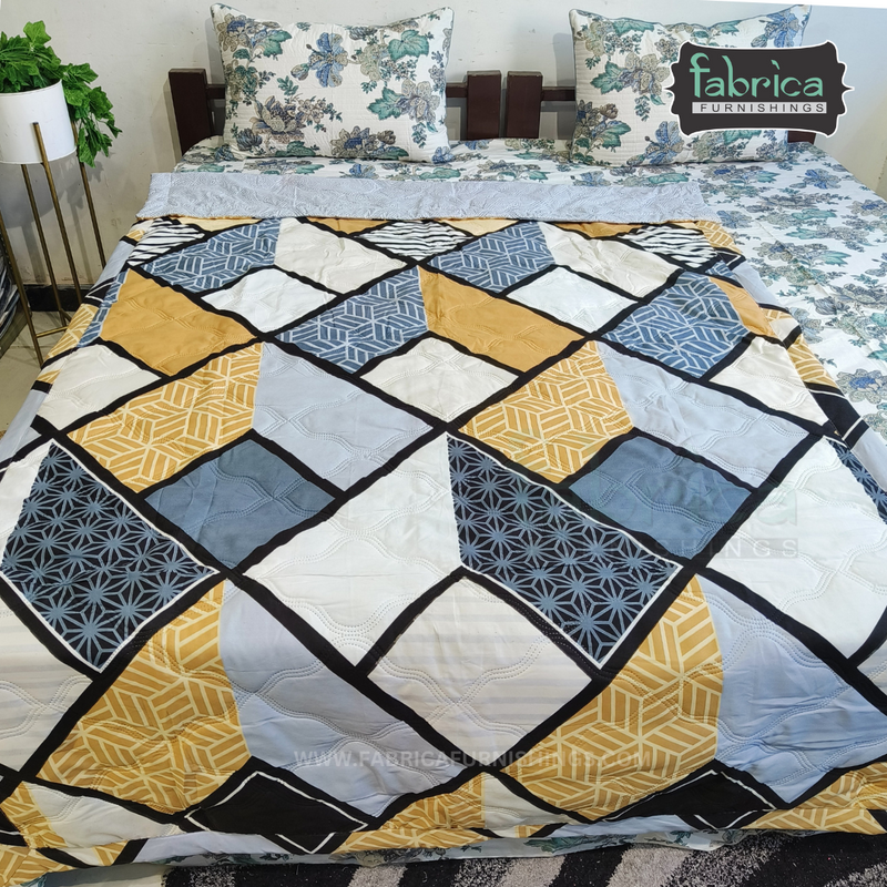 Fabby Abstract Print Single bed Comforter(Quilt)