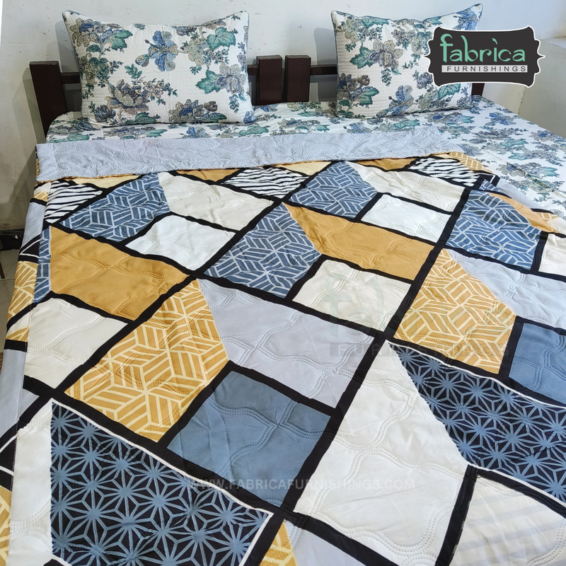 Fabby Abstract Print Single bed Comforter(Quilt)