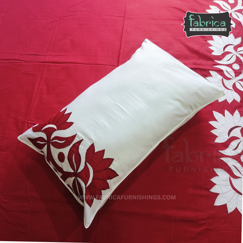 Fabby Decor Designer Embroidery King Size Bed Sheets