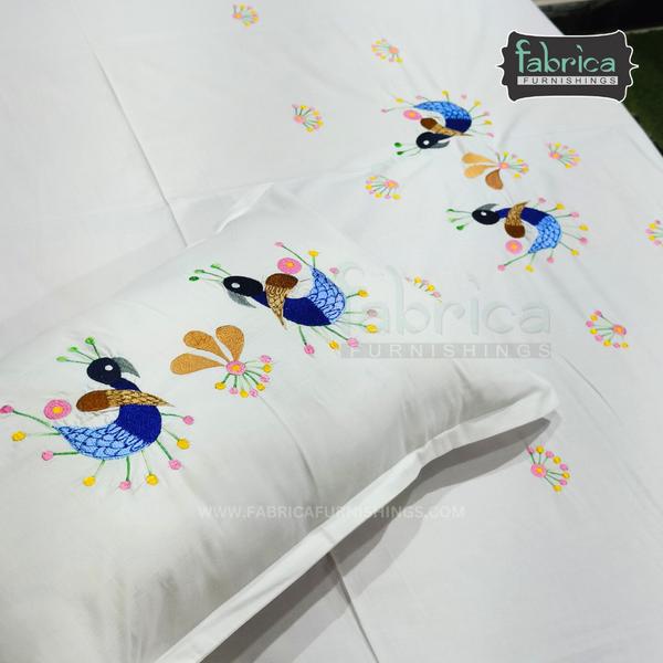 Decor Classic Embroider Cotton Designer King Bed Sheets