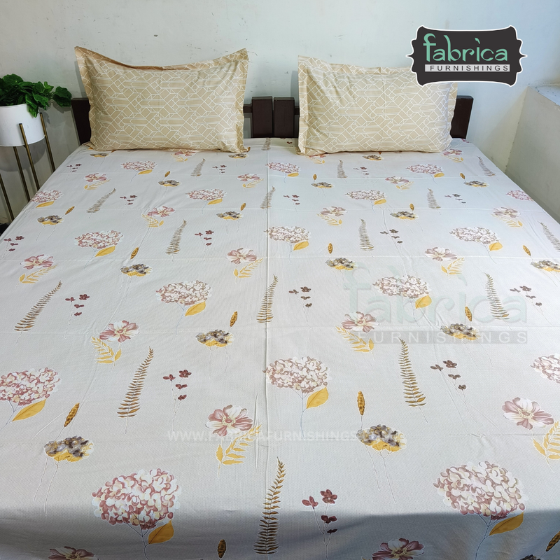 Fabby Decor Designer Kingsize Printed Pure Cotton Bedsheet