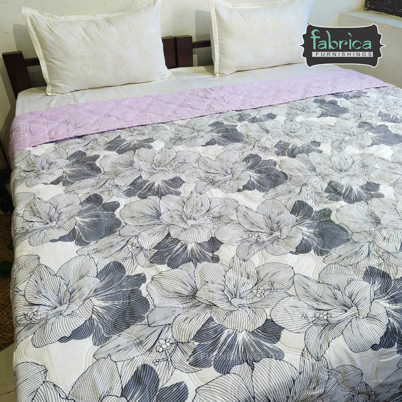 Fabby Emblish Printed Micro Fiber Filling Double Bed Comforter(Quilt)