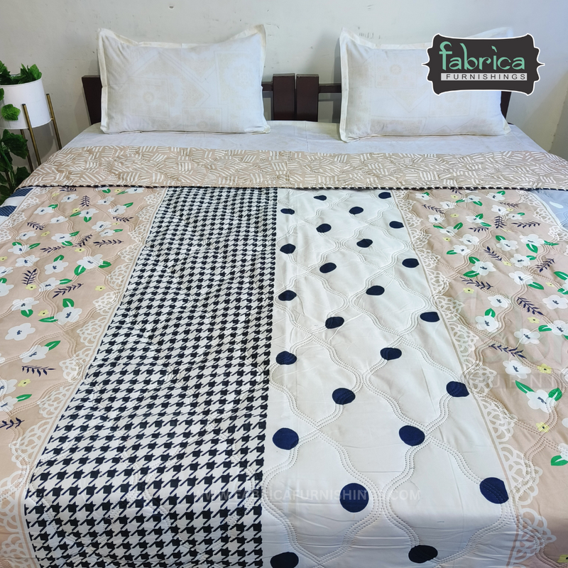 Fabby Emblish Printed Micro Fiber Filling Double Bed Comforter(Quilt)