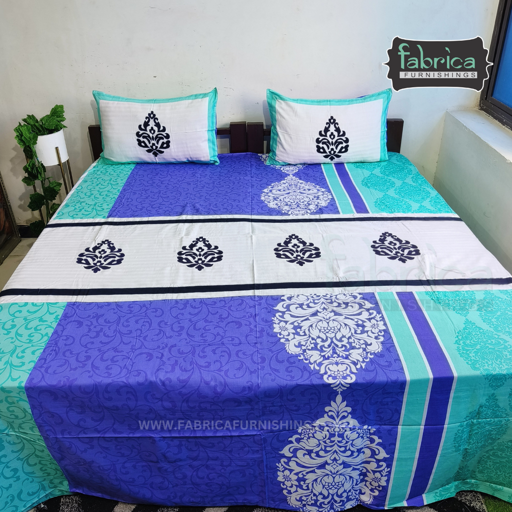 Fabby Decor Designer Embroidered king Size Bed Sheets