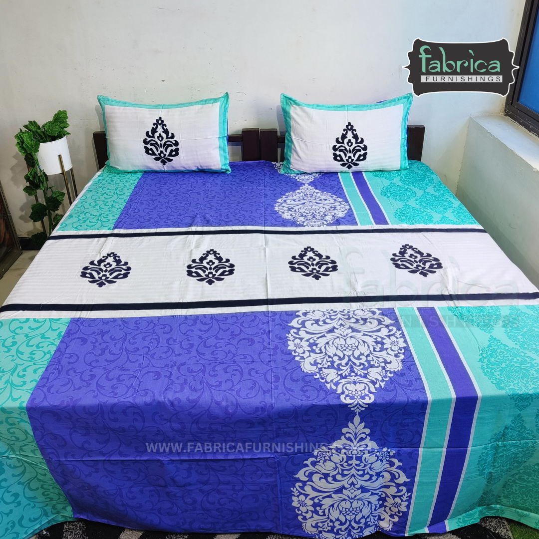 Fabby Decor Designer Embroidered king Size Bed Sheets