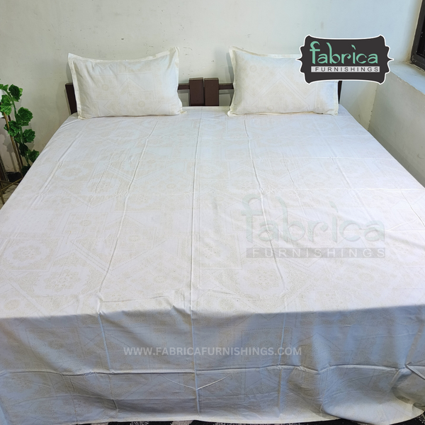 Fabby Decor Designer Super Kingsize Printed Pure Cotton Bedsheet