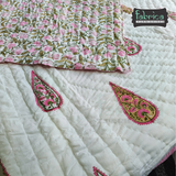 Rangoli Handblock Printed Pure Cotton Quilts / Rajai