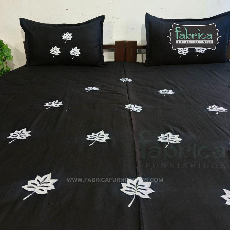 Fabby Decor Designer Embroidered king Size Bed Sheets