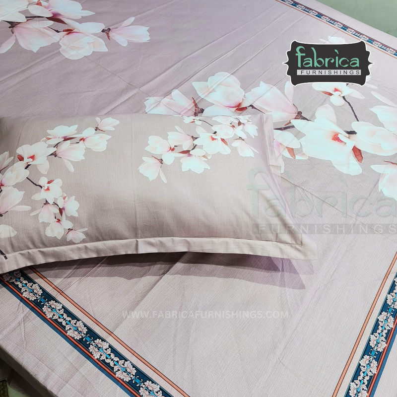 Fab Decor Pure Cotton Digital Print Super Kingsize Bedsheet (400TC)
