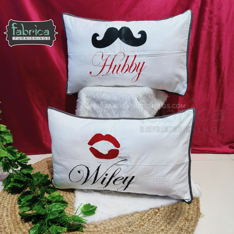 Love in the Air  Hubby & Wifey Pillow Cover Pair