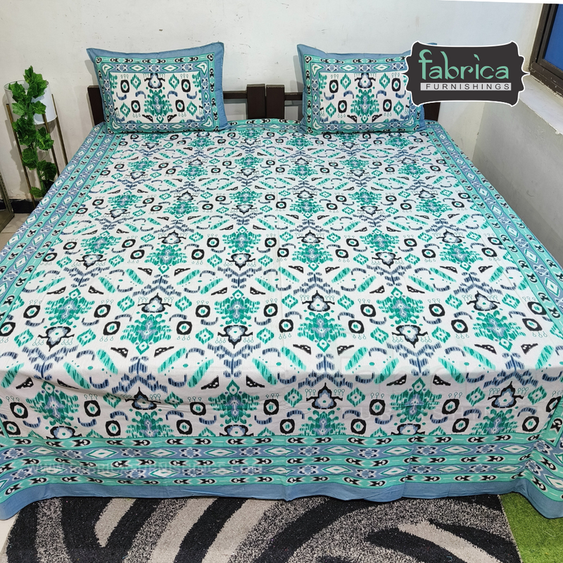 Decor Designer Print Cotton Double Bed Queen Size Bed Sheets (90*108 Inch)