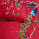 Peacock Cotton Designer Black King Size Bed Sheets