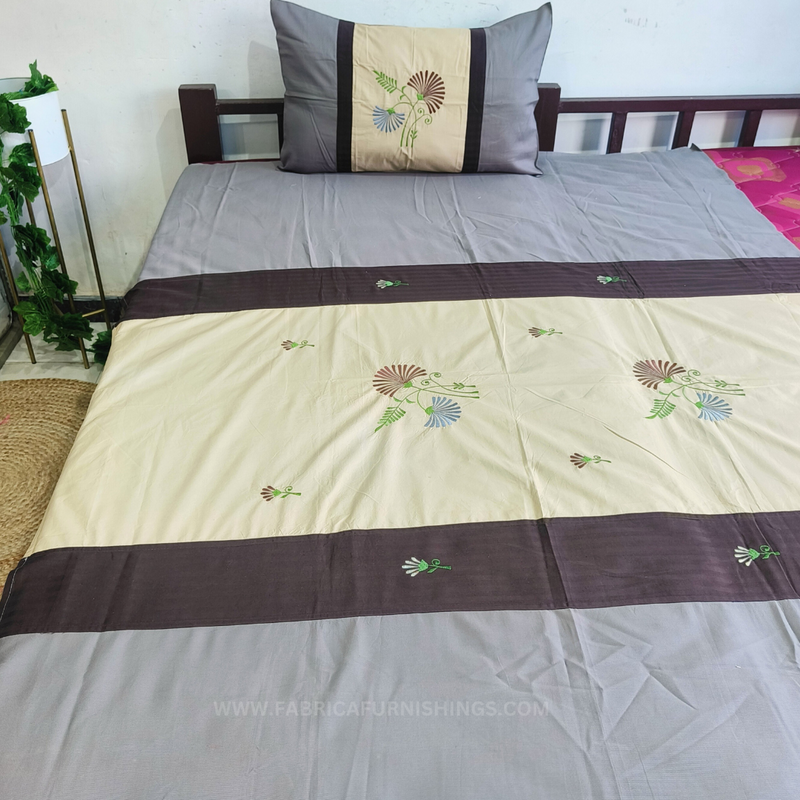 Fabby Home Embroider Single Bedsheet