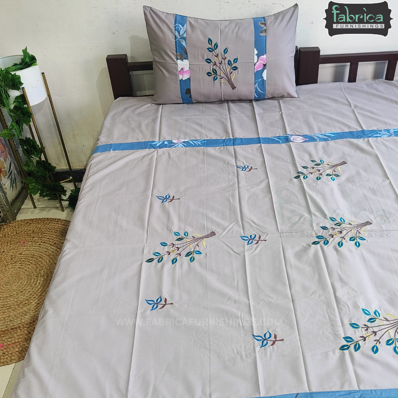 Fabby Home Embroidered Single Bedsheet