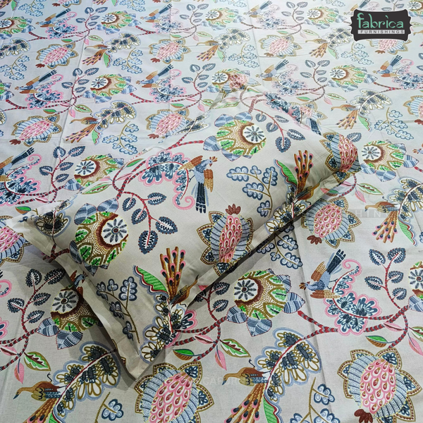 Fabby Anokhi Printed Super King Size Bed Sheets