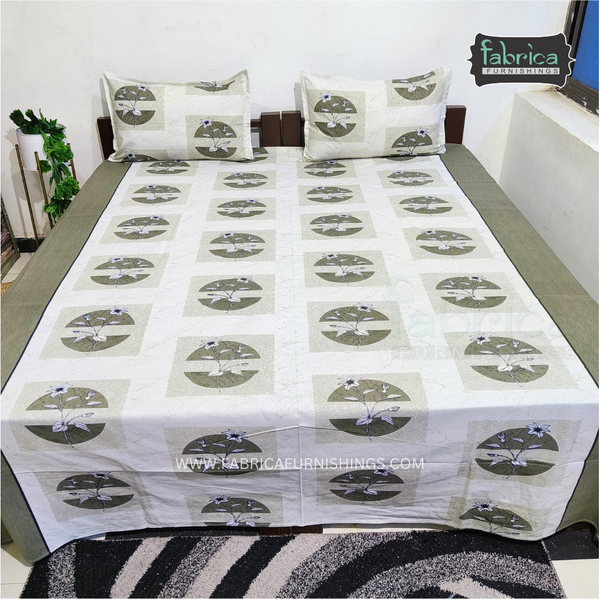 Fabby Decor Designer Super Kingsize Printed Pure Cotton Bedsheet