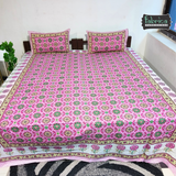 Decor Designer Print Cotton Double Bed Queen Size Bed Sheets (93*108 Inch)