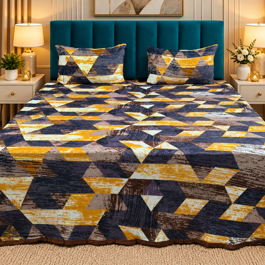Premium Double bed Winter printed Bedsheet Set