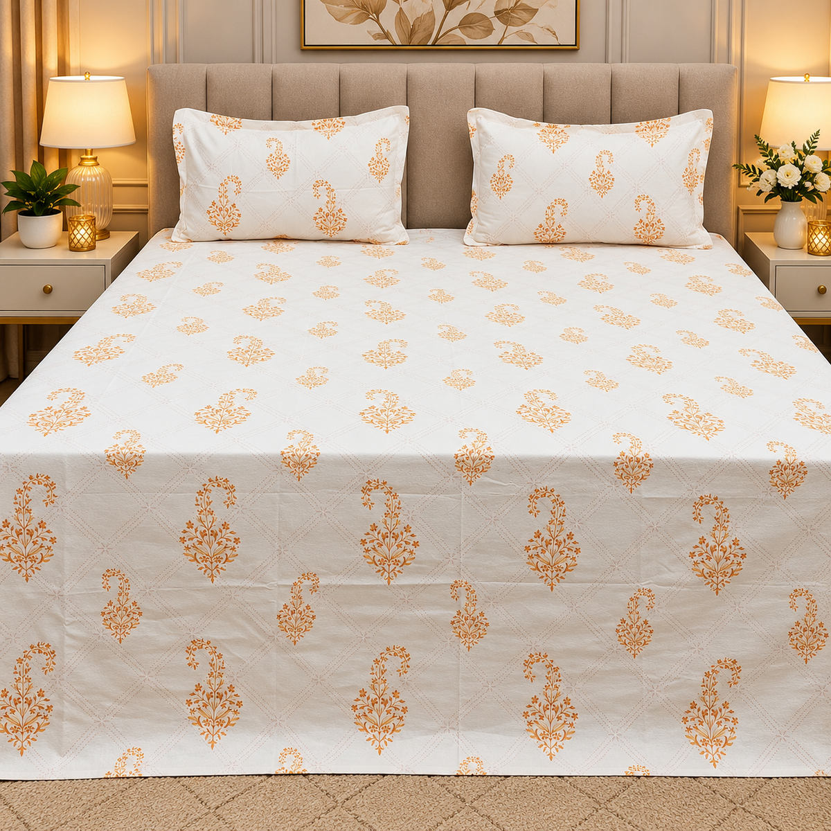 Premium Export Cotton King Size Printed Bedsheet