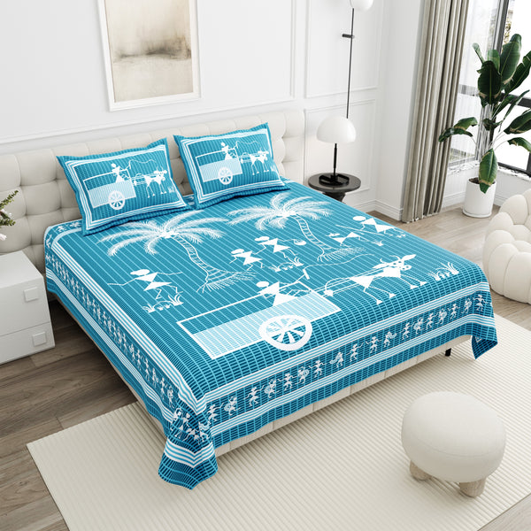Anukriti Printed Pure Cotton King Size Bedsheet set