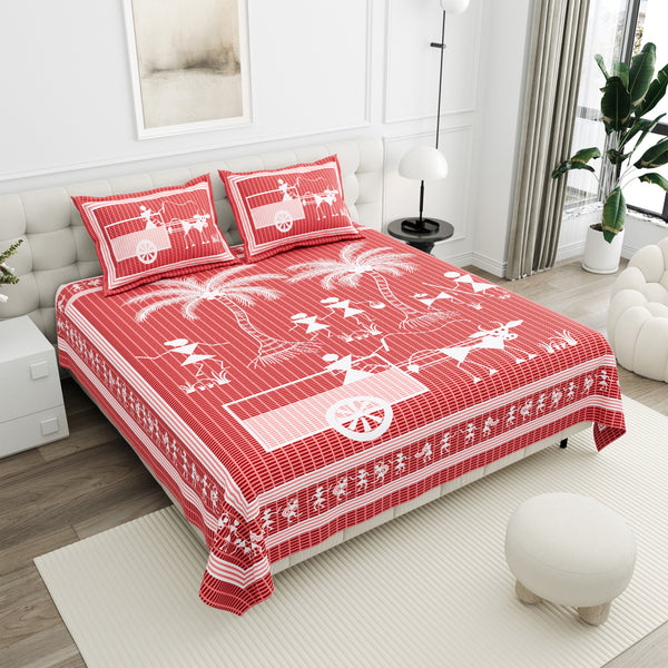 Anukriti Printed Pure Cotton King Size Bedsheet set
