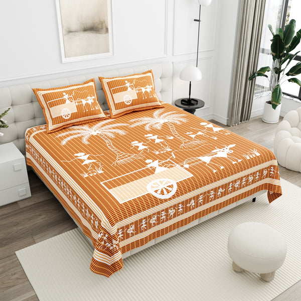 Anukriti Printed Pure Cotton King Size Bedsheet set