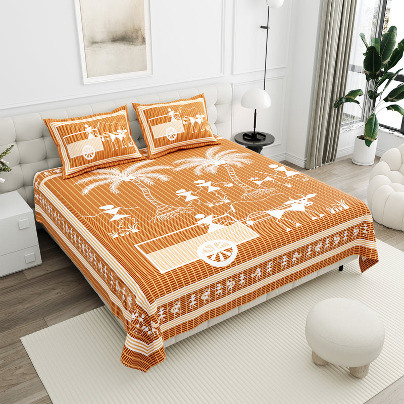Anukriti Printed Pure Cotton King Size Bedsheet set