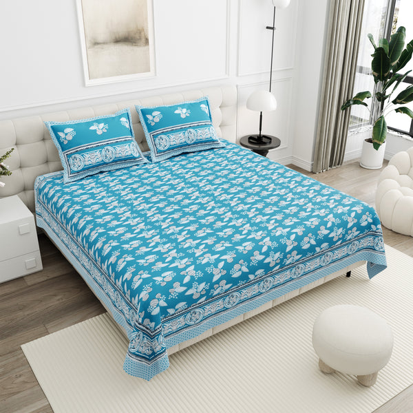 Anukriti Printed Pure Cotton King Size Bedsheet set