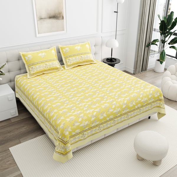 Anukriti Printed Pure Cotton King Size Bedsheet set