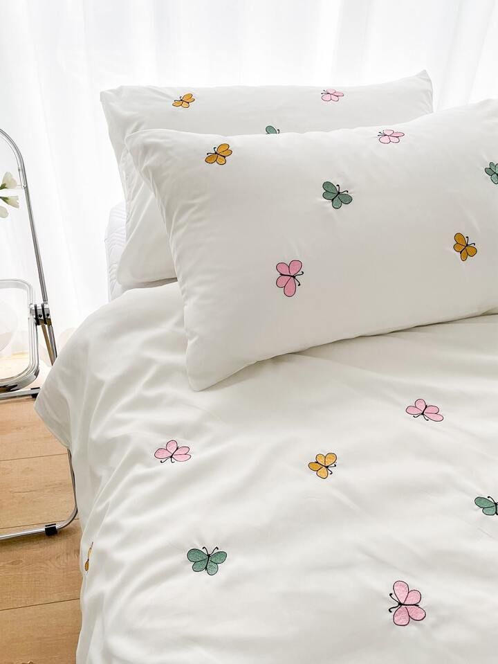 Floral Bloom Embroidered King Size Pure Cotton Bedsheet Set