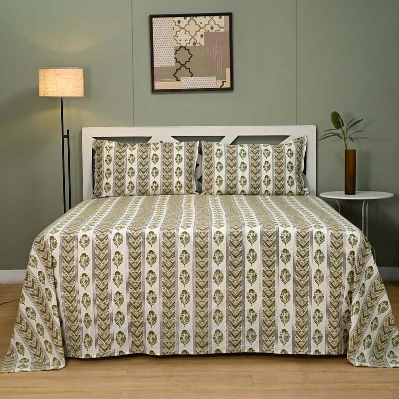 Majestic printed pure cotton king size bedsheet set