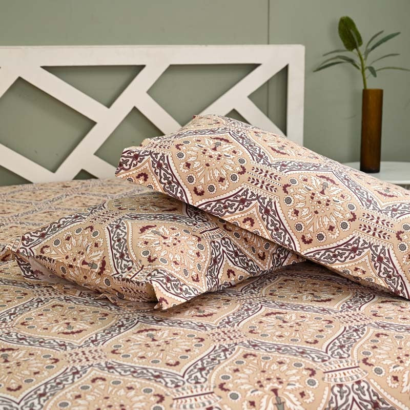 Majestic printed pure cotton king size bedsheet set
