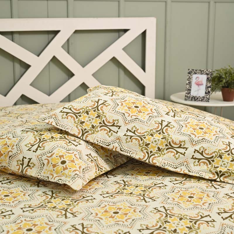 Majestic printed pure cotton king size bedsheet set