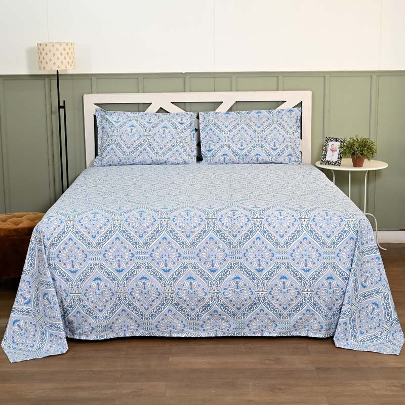 Majestic printed pure cotton king size bedsheet set
