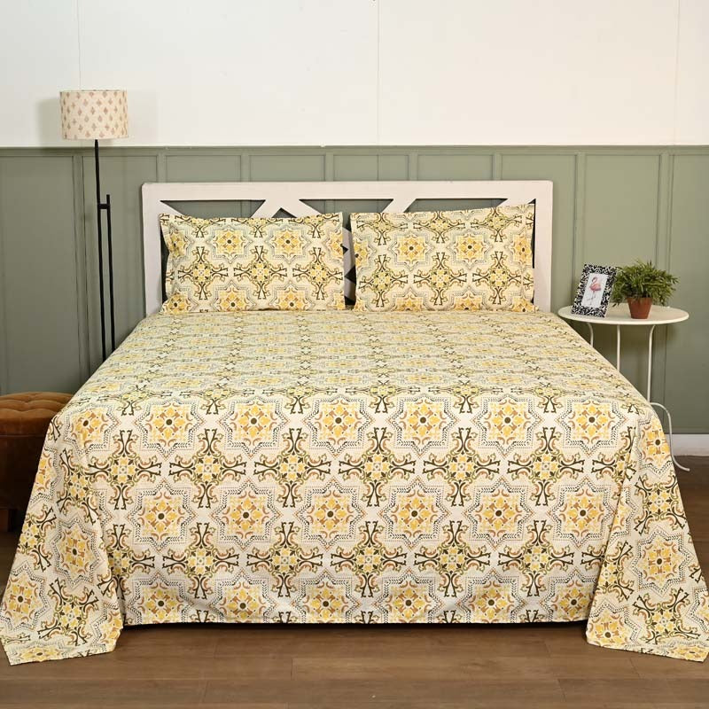Majestic printed pure cotton king size bedsheet set