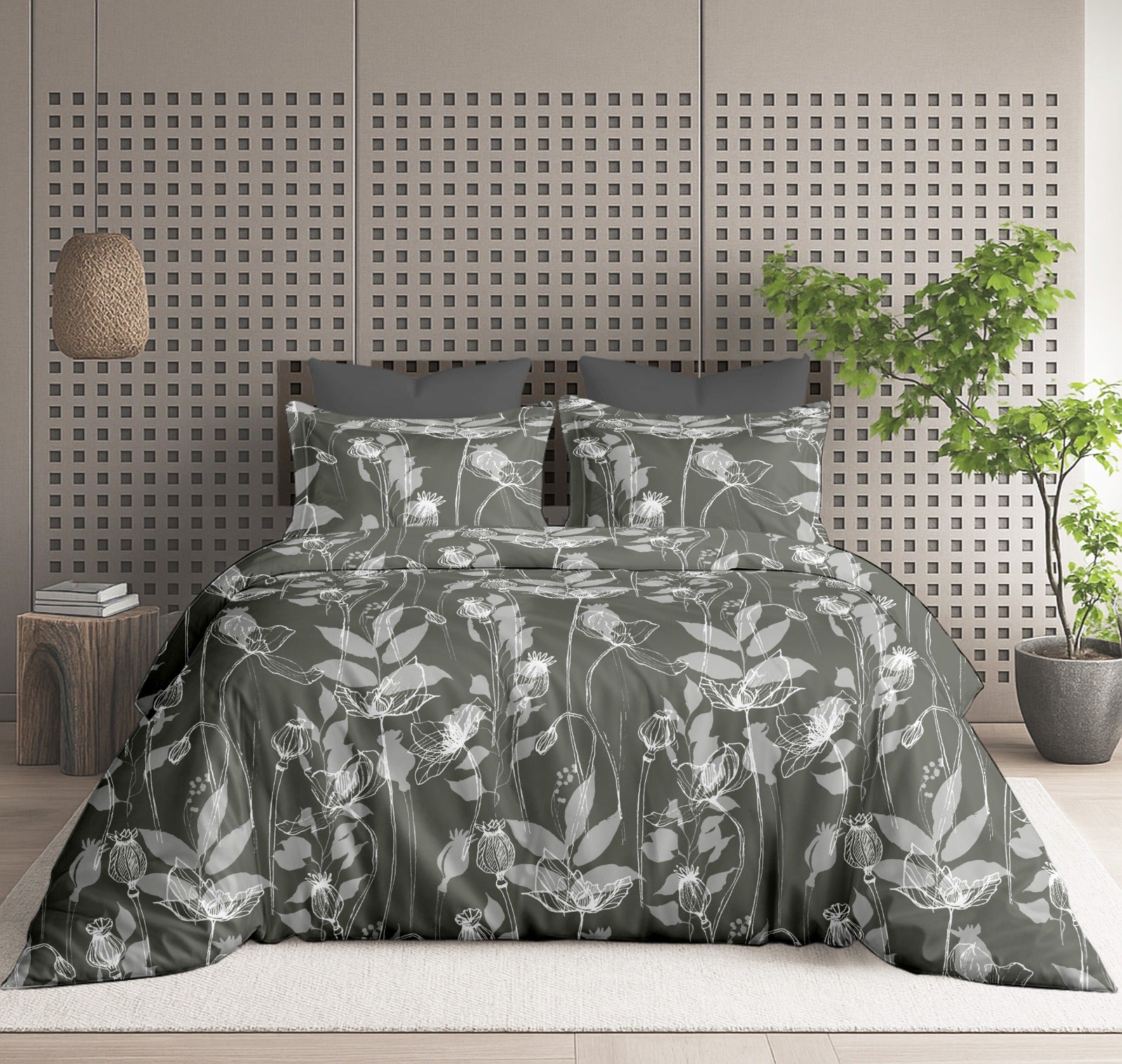 Floral Bliss King Size Pure Cotton Printed Bedsheet Set