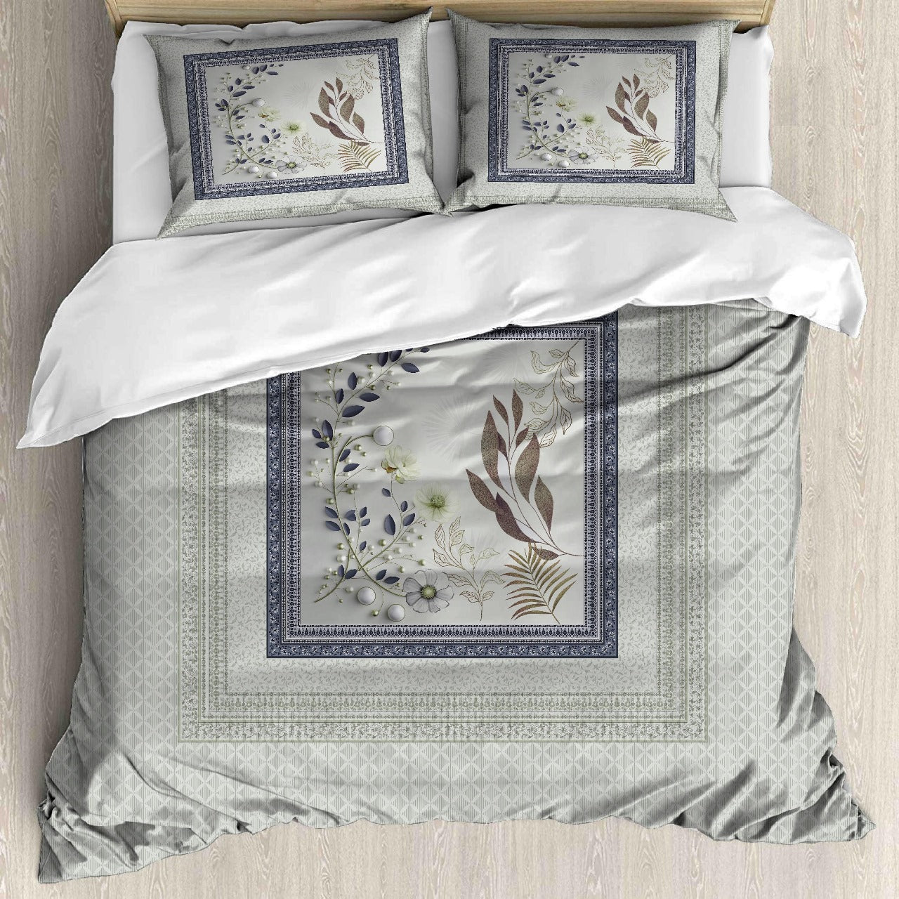 Digital Raga Printed King Size (400 Tc) Pure Cotton Bedsheet