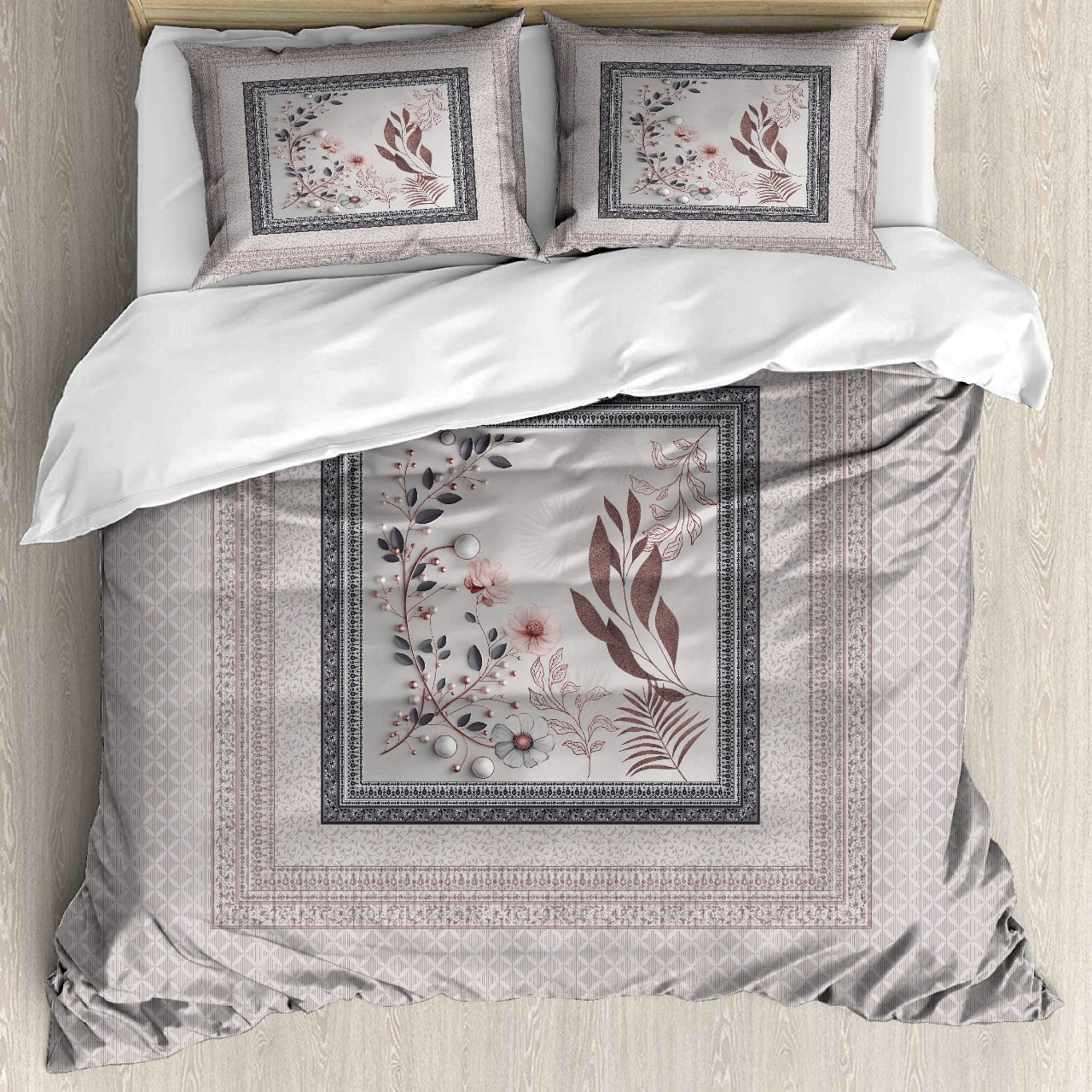 Digital Raga Printed King Size (400 Tc) Pure Cotton Bedsheet