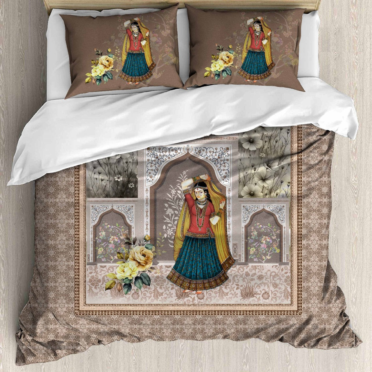 Digital Raga Printed King Size (400 Tc) Pure Cotton Bedsheet