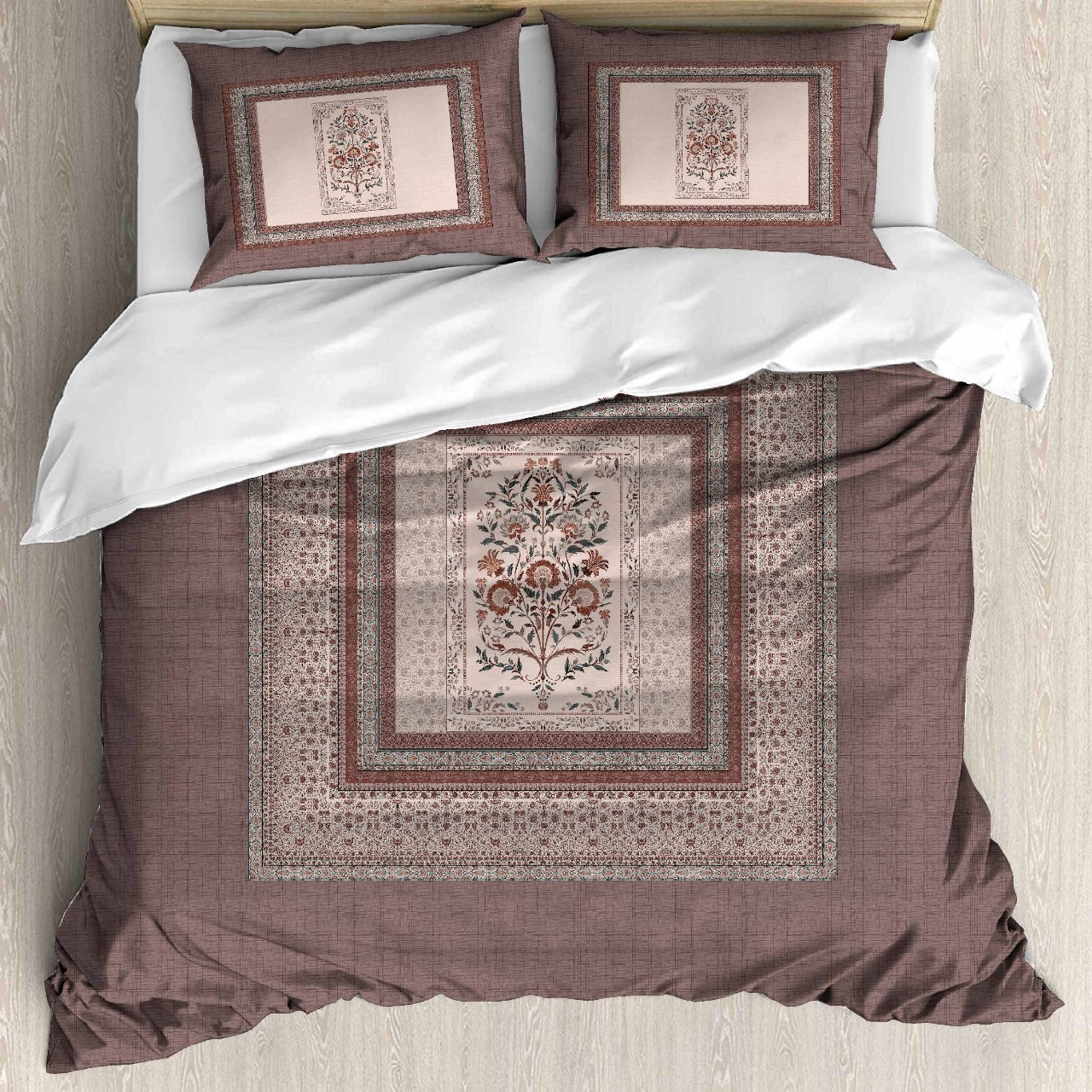 Digital Raga Printed King Size (400 Tc) Pure Cotton Bedsheet