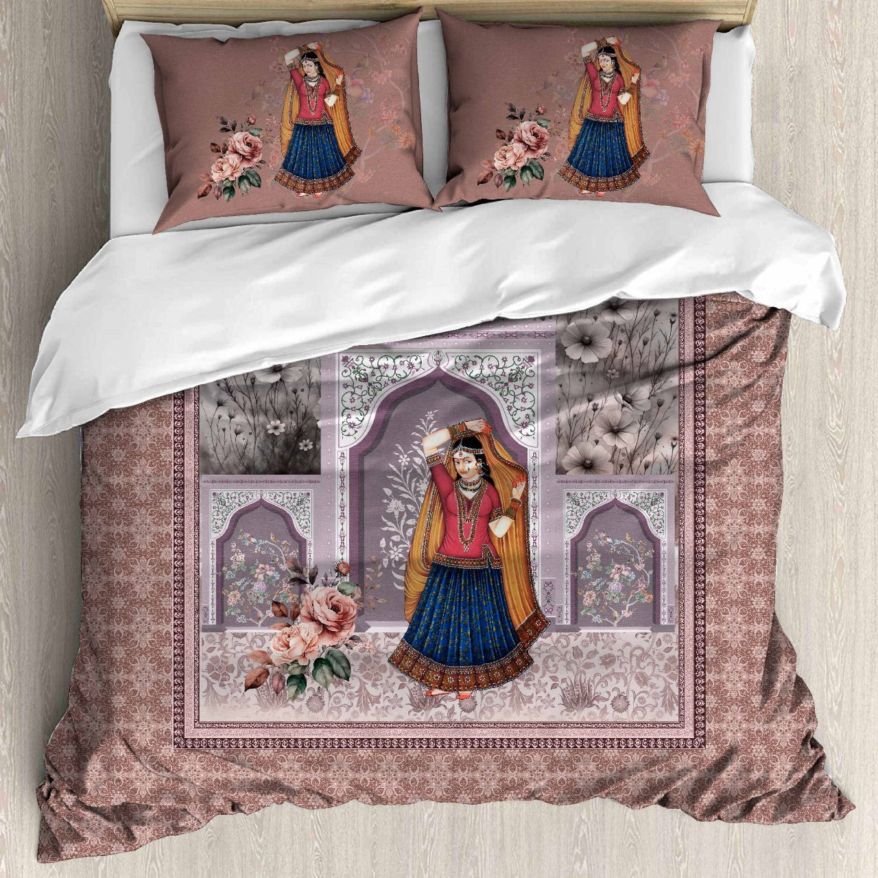 Digital Raga Printed King Size (400 Tc) Pure Cotton Bedsheet