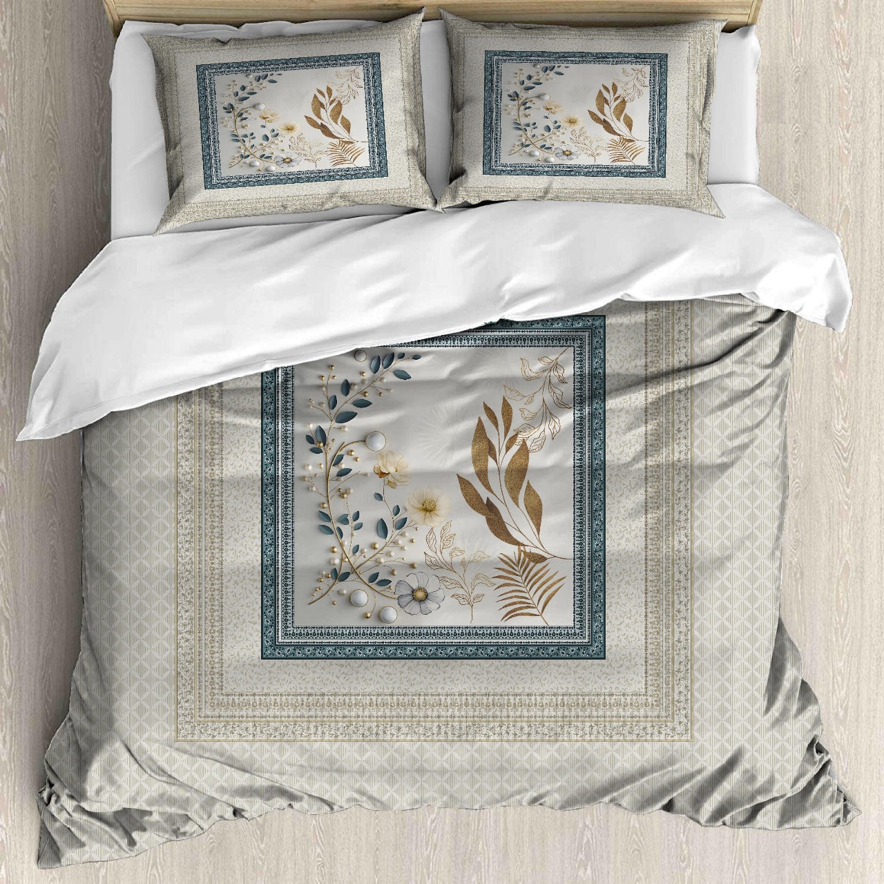 Digital Raga Printed King Size (400 Tc) Pure Cotton Bedsheet