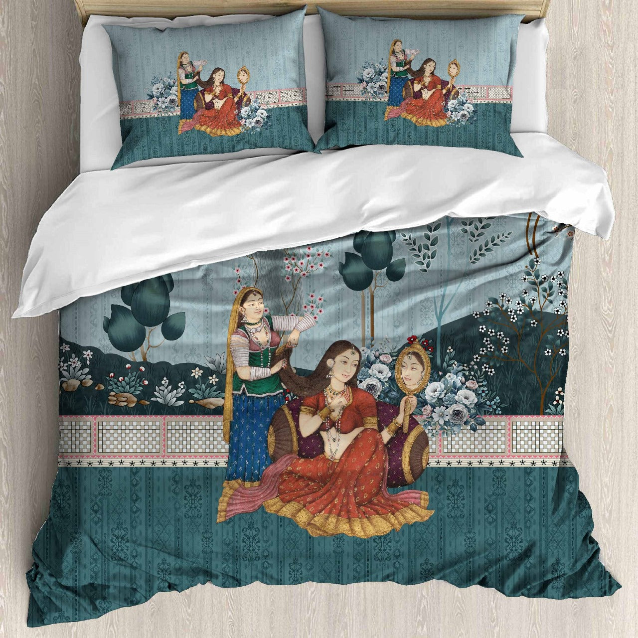 Digital Raga Printed King Size (400 Tc) Pure Cotton Bedsheet
