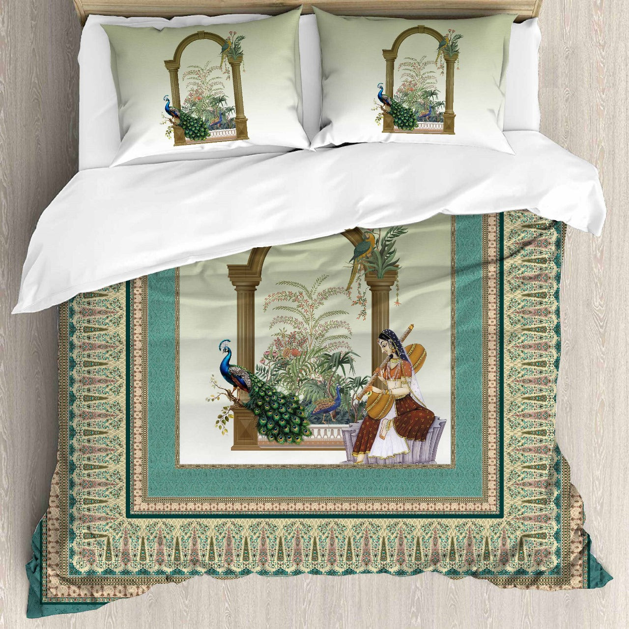 Digital Raga Printed King Size (400 Tc) Pure Cotton Bedsheet